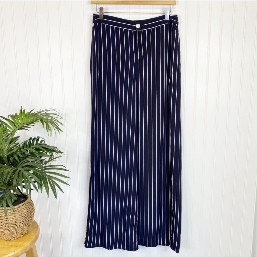 Lauren Ralph Lauren Navy Stripe Wide Leg Pants 2